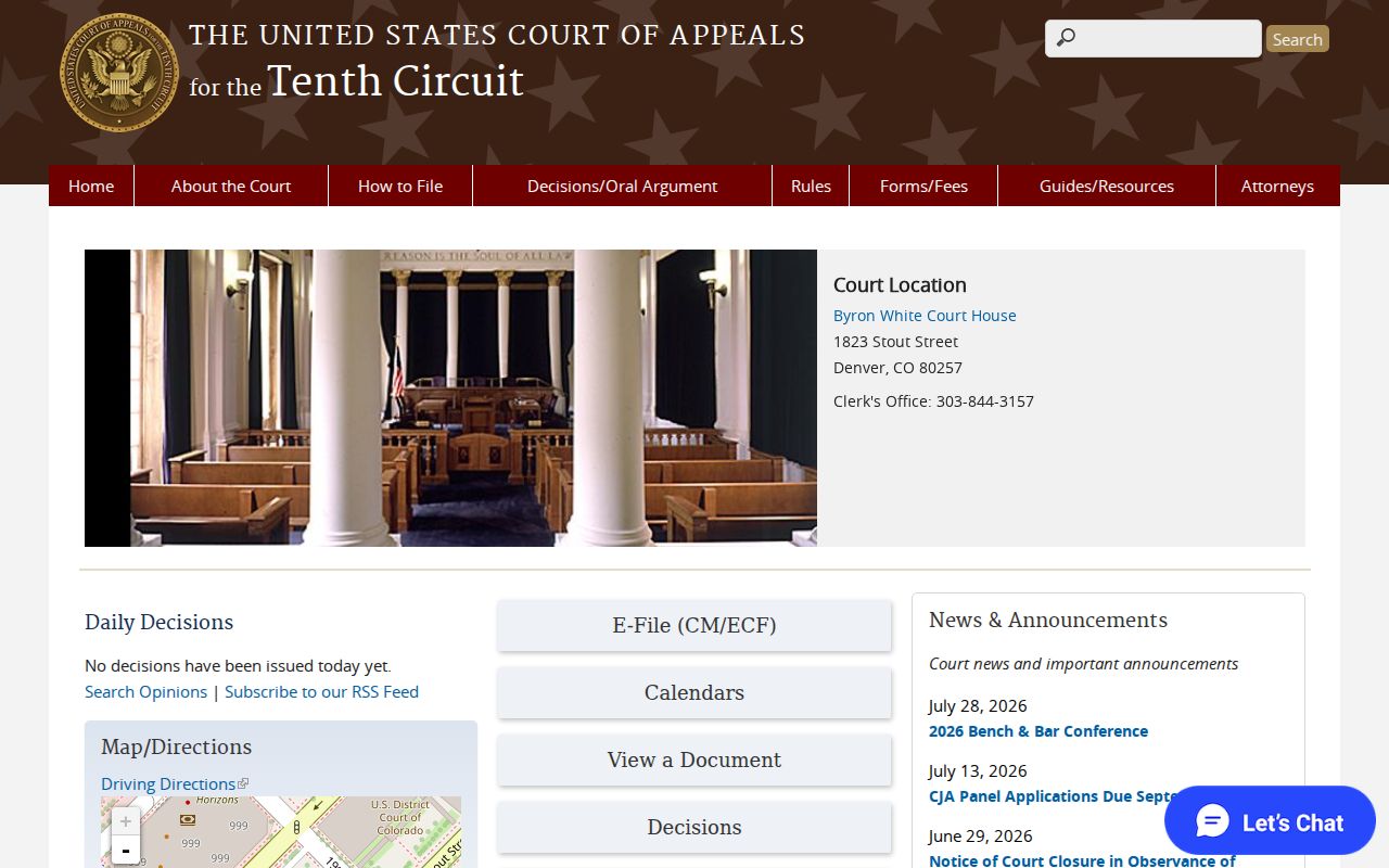 United States Court of Appeals for the Tenth Circuit official page
