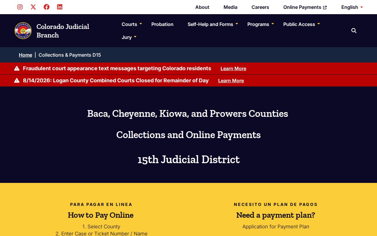 Baca County traffic ticket payment channels