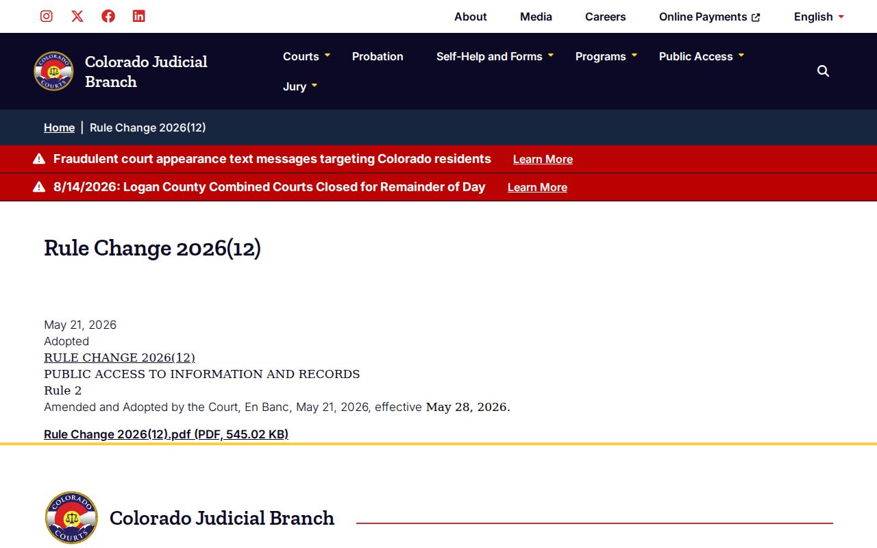 Pritchett court docket public administrative records rule