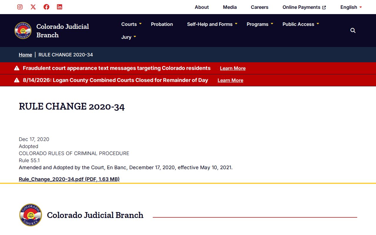 Walsh court docket Colorado criminal record access rule